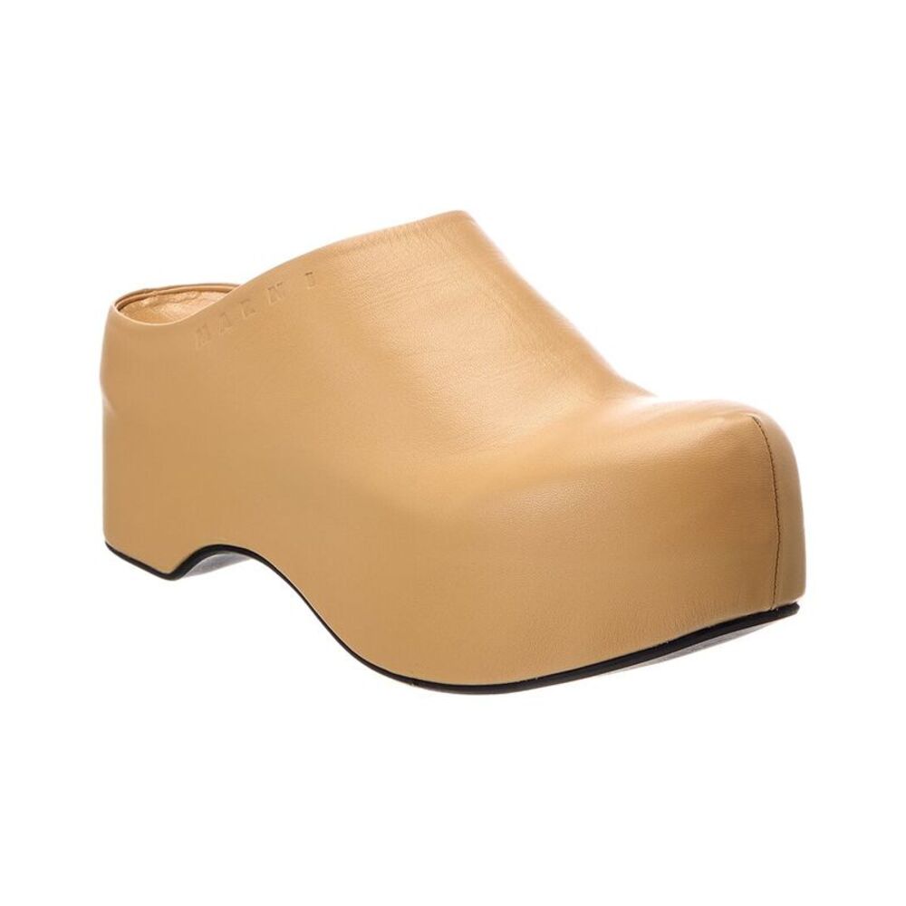 Marni Leather Sandal, Beige
